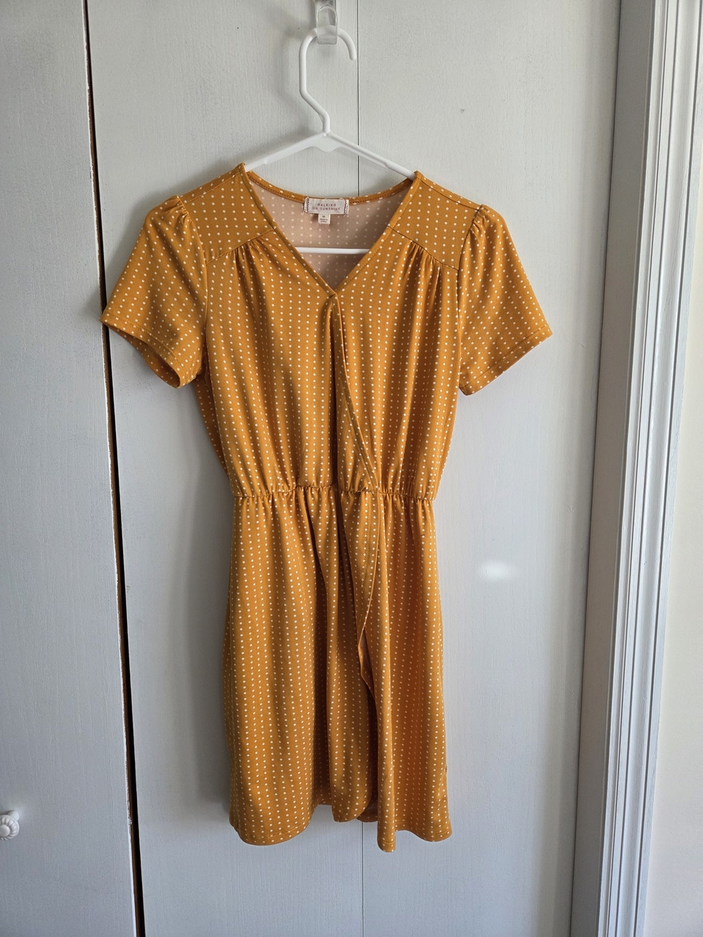Mustard Dot Short Sleeve Dress